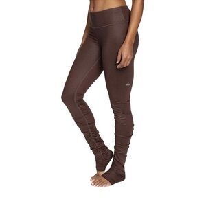 Alo Yoga Idol Ruched Leggings Mink Glossy Brown